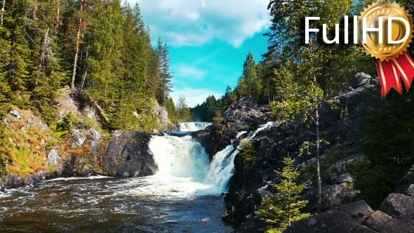 Kivach Waterfall in Karelia, Northern Russia