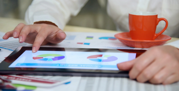 Businesswoman Checking Financial Report