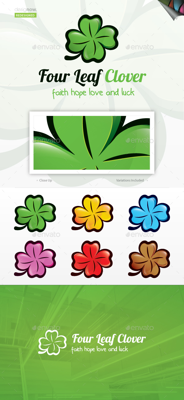 Four Leaf Clover Logo - Nature Logo Templates