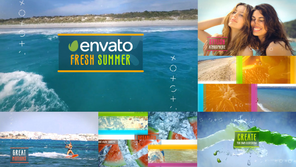 Stylish Summer Slideshow Video Displays template preview