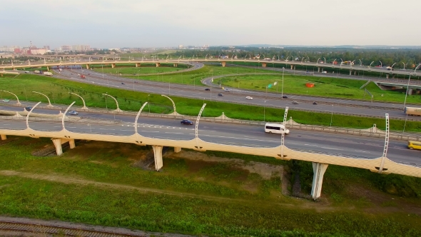 Aerial View Of Highway Junction