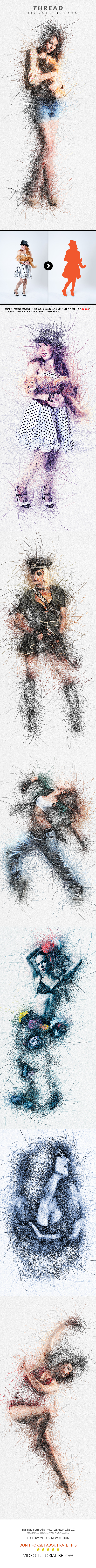 Thread Photoshop Action - Photo Effects Actions