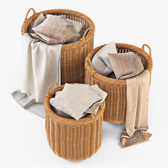 Wicker Basket 07 - 3Docean 17316696