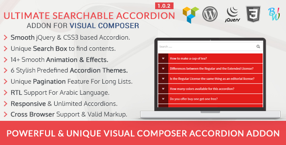 Ultimate Searchable Accordion - Visual Composer Addon - CodeCanyon Item for Sale