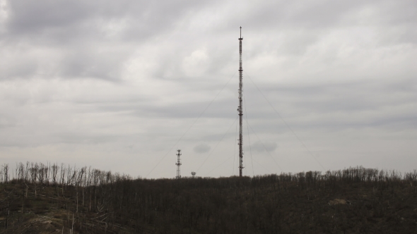 Television Tower Under Cloudy Gloomy Sky