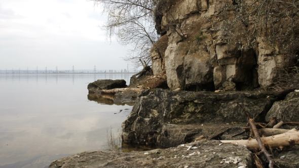  River at Rocky Coastline