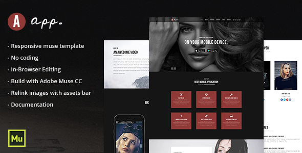 App - Responsive App Template - Muse Templates