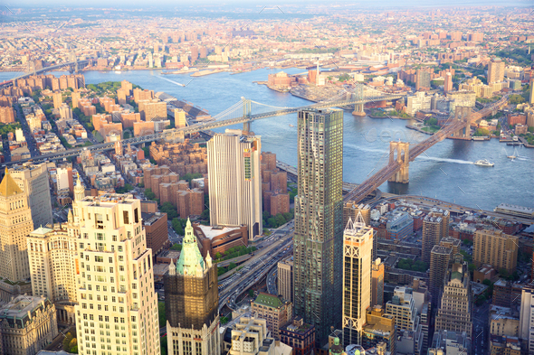 Aerial view of New York City - Stock Photo - Images