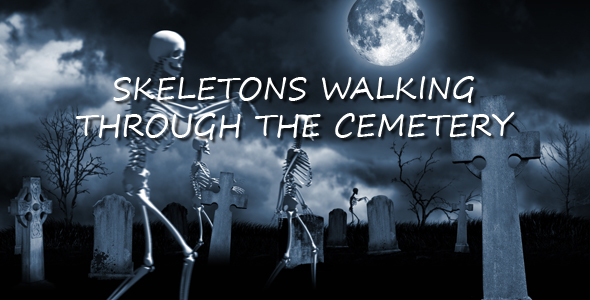 Skeletons Walking Through The Cemetery alt