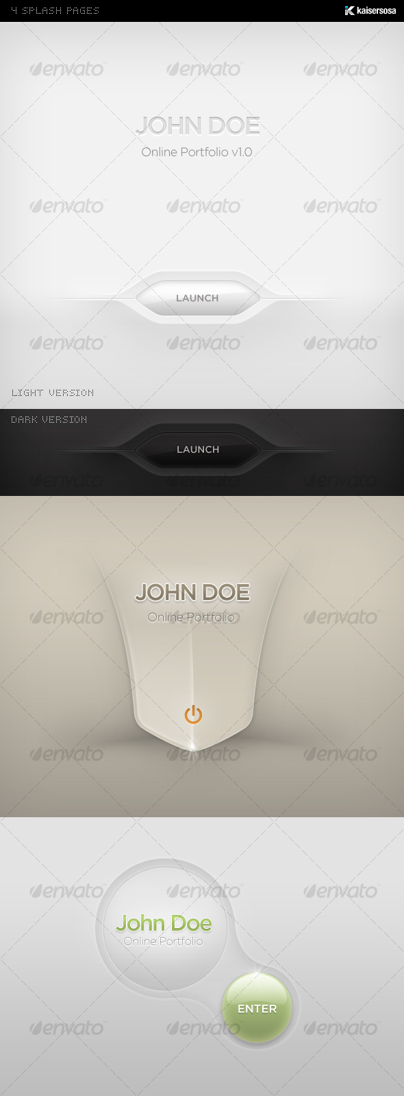 4 Splash Pages - Web Elements