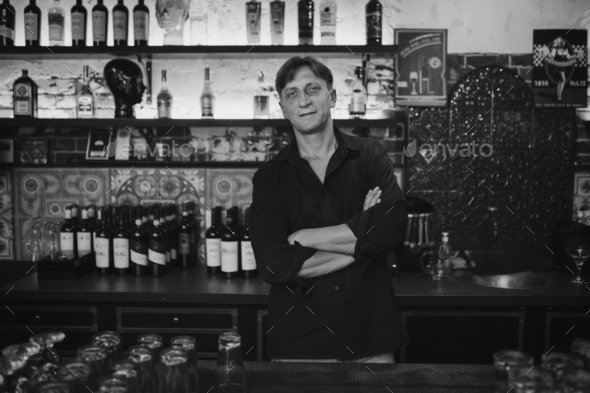 Barman at work in the pub Stock Photo by arthurhidden | PhotoDune