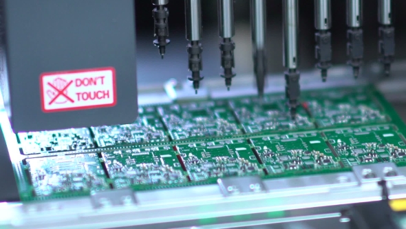 Producing Printed Circut Board. Manufacture Of Electronic Chips.