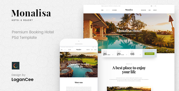 Monalisa - Premium Booking Hotel PSD Template
