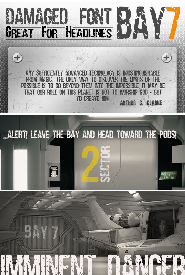 Condensed Distressed Font Bay7 - Condensed Sans-Serif