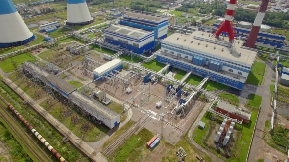Aerial View Of Power Plant alt