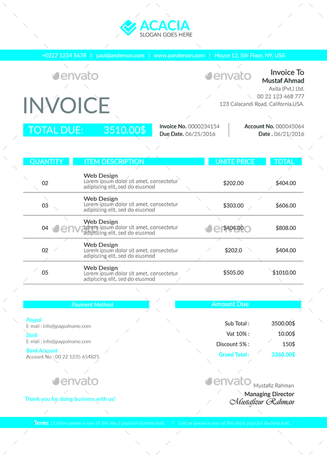 new invoice professional services pic