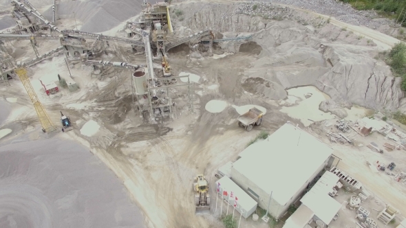 Aerial View Of a Sandstone Quarry With Processing Lines