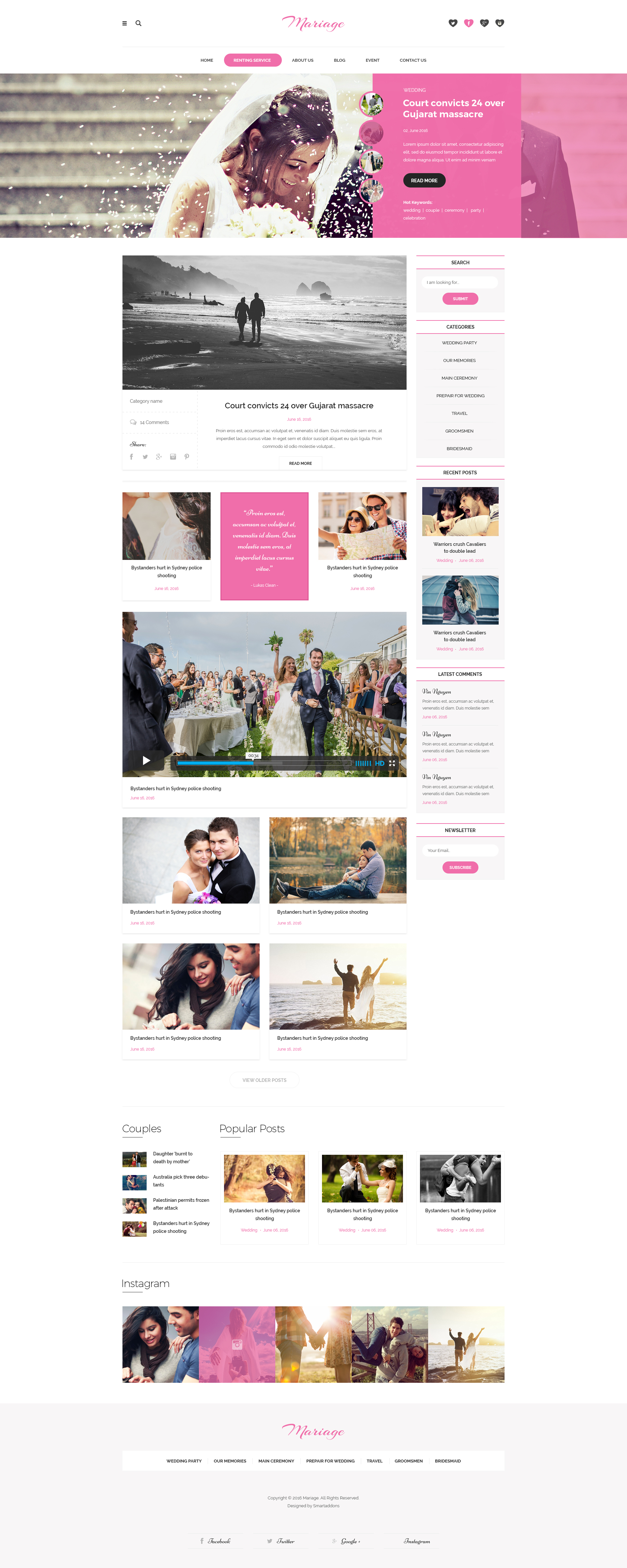 Mariage - Business & Wedding PSD Template by topPSD | ThemeForest