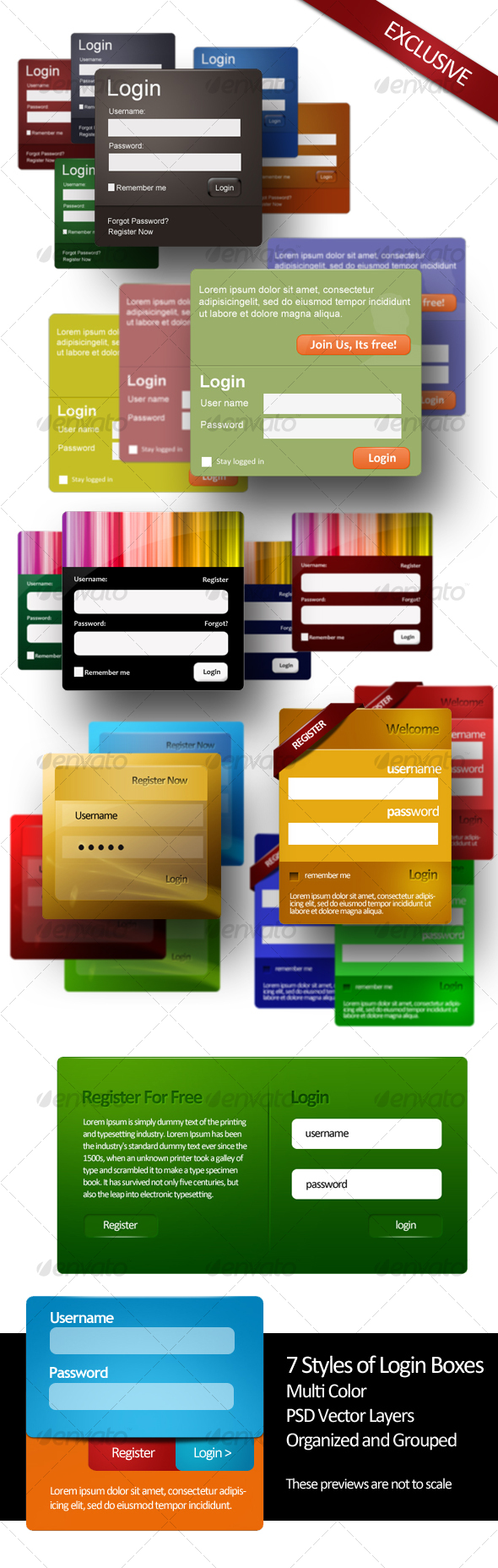 7 Login Styles - Forms Web Elements