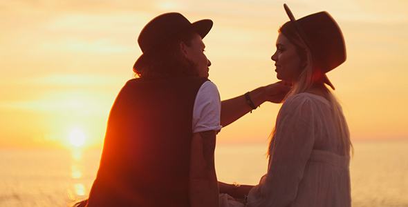 Young Couple At Sunset