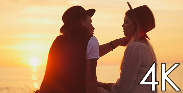 Young Couple At Sunset