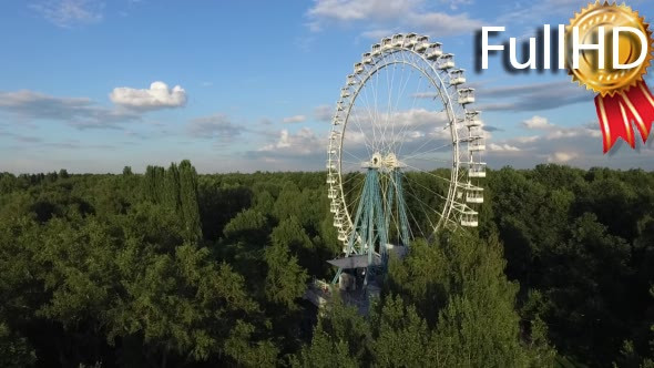 Aerial View of the Old Ferris Wheel in the Park