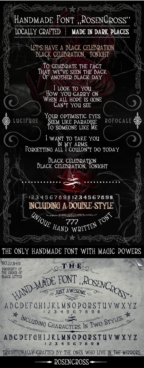 Handmade Font RosenCross - Handwriting Fonts