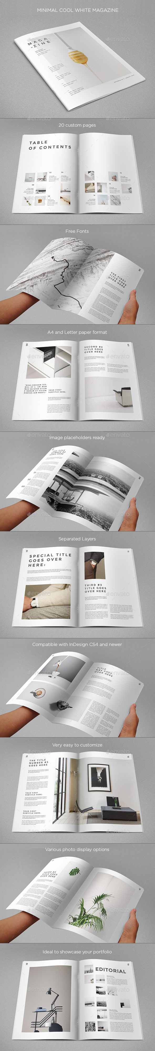 Minimal Cool White Magazine - Magazines Print Templates