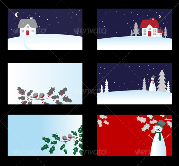 Set of christmas cards - Christmas Seasons/Holidays