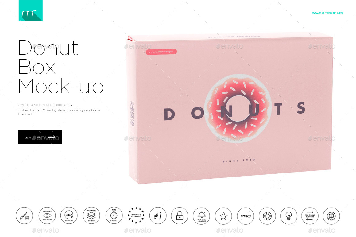 Download Donuts Box Mock-up by mesmeriseme_pro | GraphicRiver