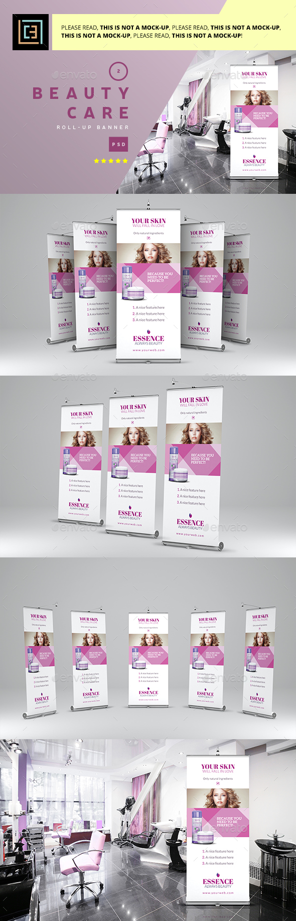 Beauty Care - Roll-Up Banner 2 - Signage Print Templates