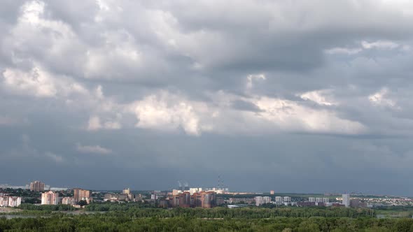 Cloudscape over Novosibirsk city, Russia