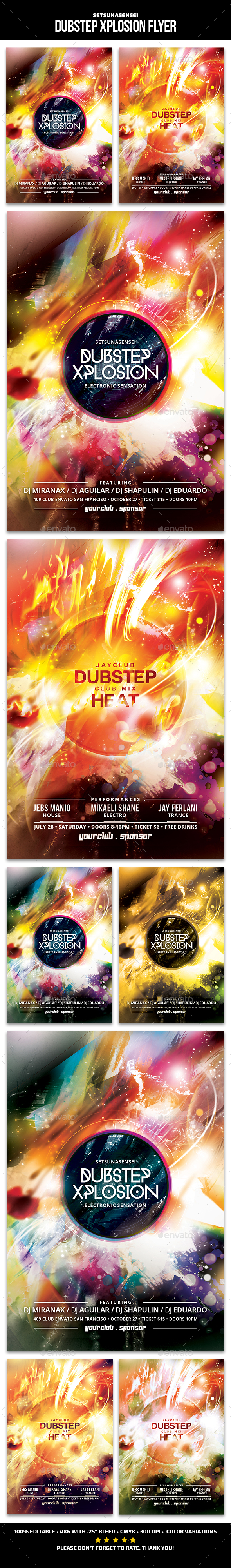 Dubstep Xplosion Flyer - Clubs & Parties Events