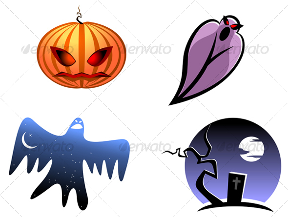 Halloween and ghost icons - Monsters Characters