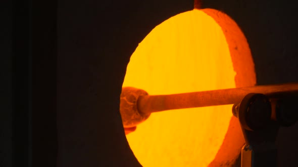 Fire Burns in a Small Industrial Furnace alt