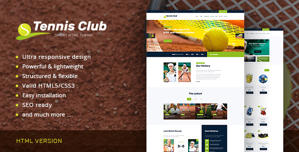 Tennis Club | Sports & Events Site Template