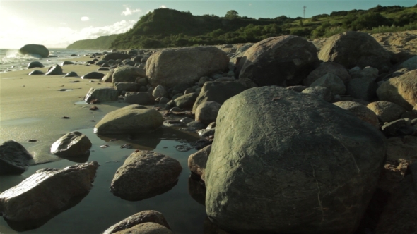 Beautiful Sea Coast With Big Stones