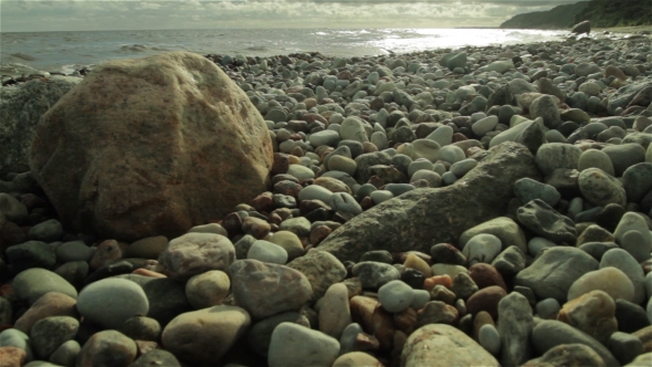 Beautiful Sea Coast With Big Stones, Stock Footage | VideoHive