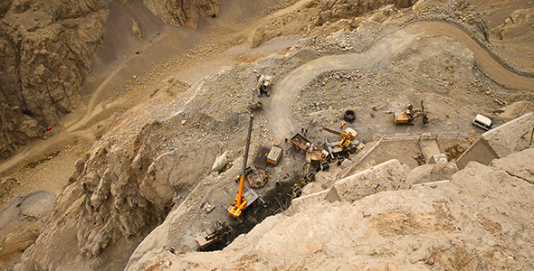 Bulldozer Work in the Dam alt
