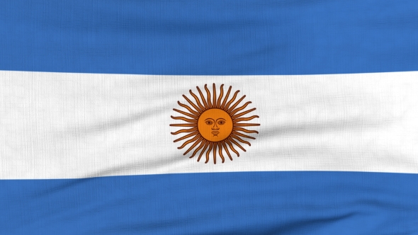National Flag Of Argentina Flying On The Wind