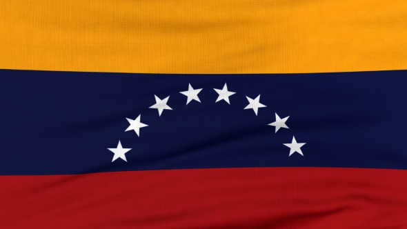 National Flag Of Venezuela Flying On The Wind