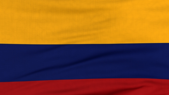 National Flag Of Colombia Flying On The Wind