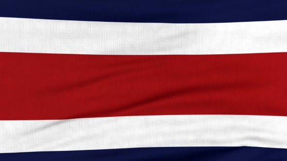 National Flag Of Costa Rica Flying On The Wind