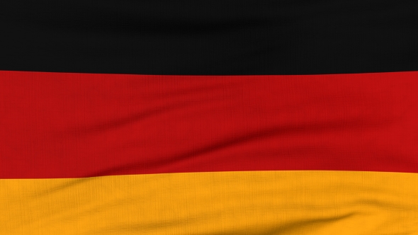 National Flag Of Germany Flying On The Wind
