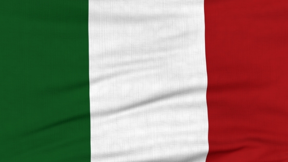 National Flag Of Italy Flying On The Wind