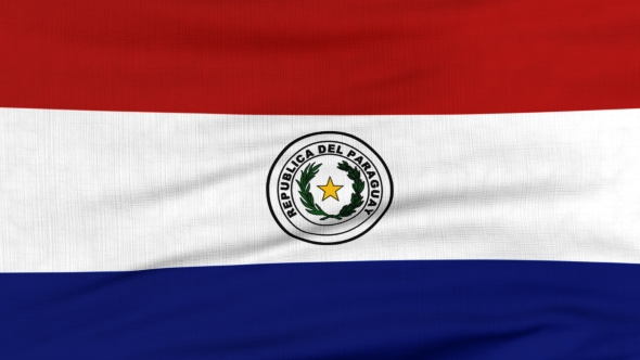 National Flag Of Paraguay Flying On The Wind alt