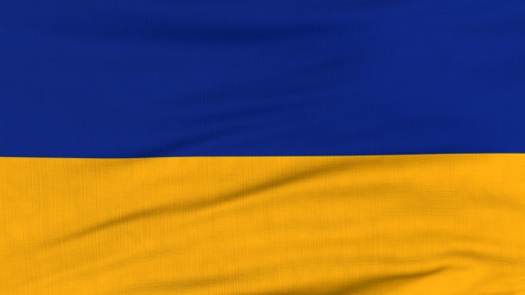 National Flag Of Ukraine Flying On The Wind