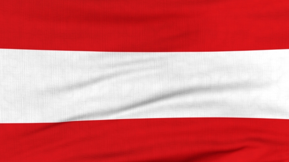 National Flag Of Austria Flying On The Wind