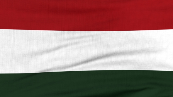 National Flag Of Hungary Flying On The Wind