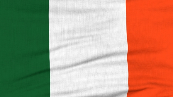 National Flag Of Ireland Flying On The Wind